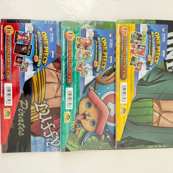 Three One Piece Ichiban Kuji Prize Visual Art Sheet Clear File Poster - Picture 5 of 12